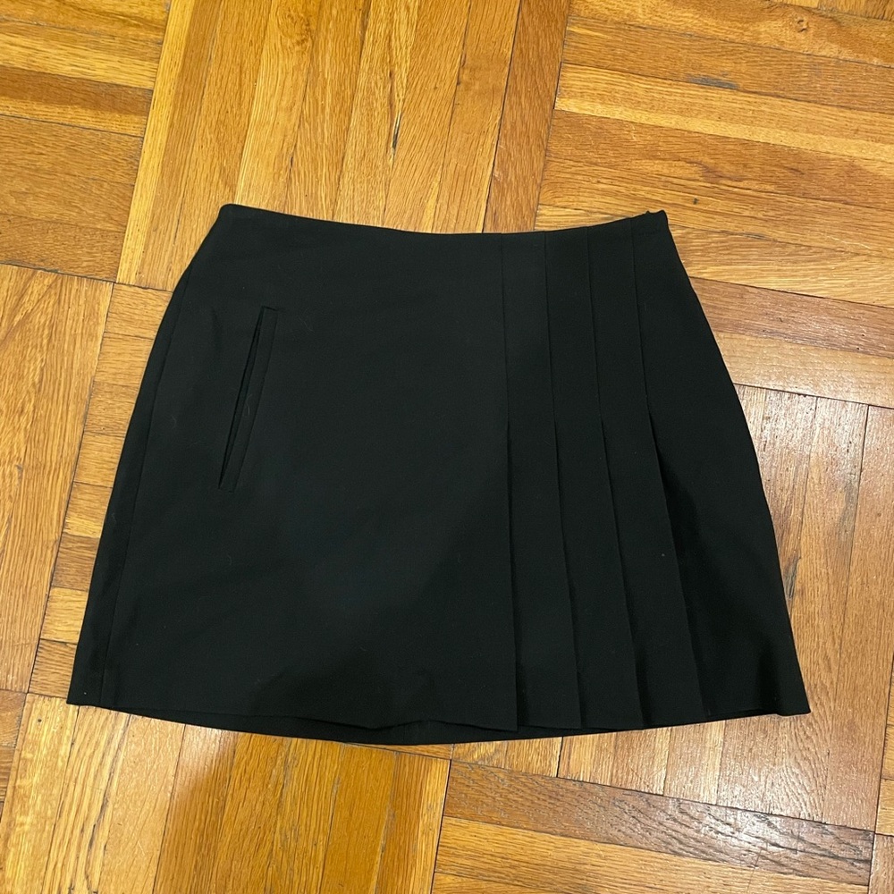 Zara Black A-Line Mini Skirt with Pleats